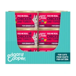 18x Kattenvoer Senior Chunks Kip - Kalkoen 85 gr^Edgard & Cooper