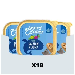 18x Kuipje Vers Vlees Hondenvoer Zalm - Kalkoen 300 gr^Edgard & Cooper New