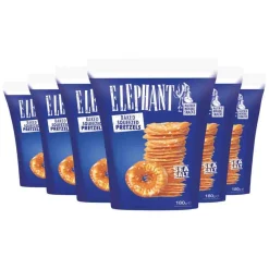 Snacks<Elephant 6x Pretzels Zeezout 180 gr
