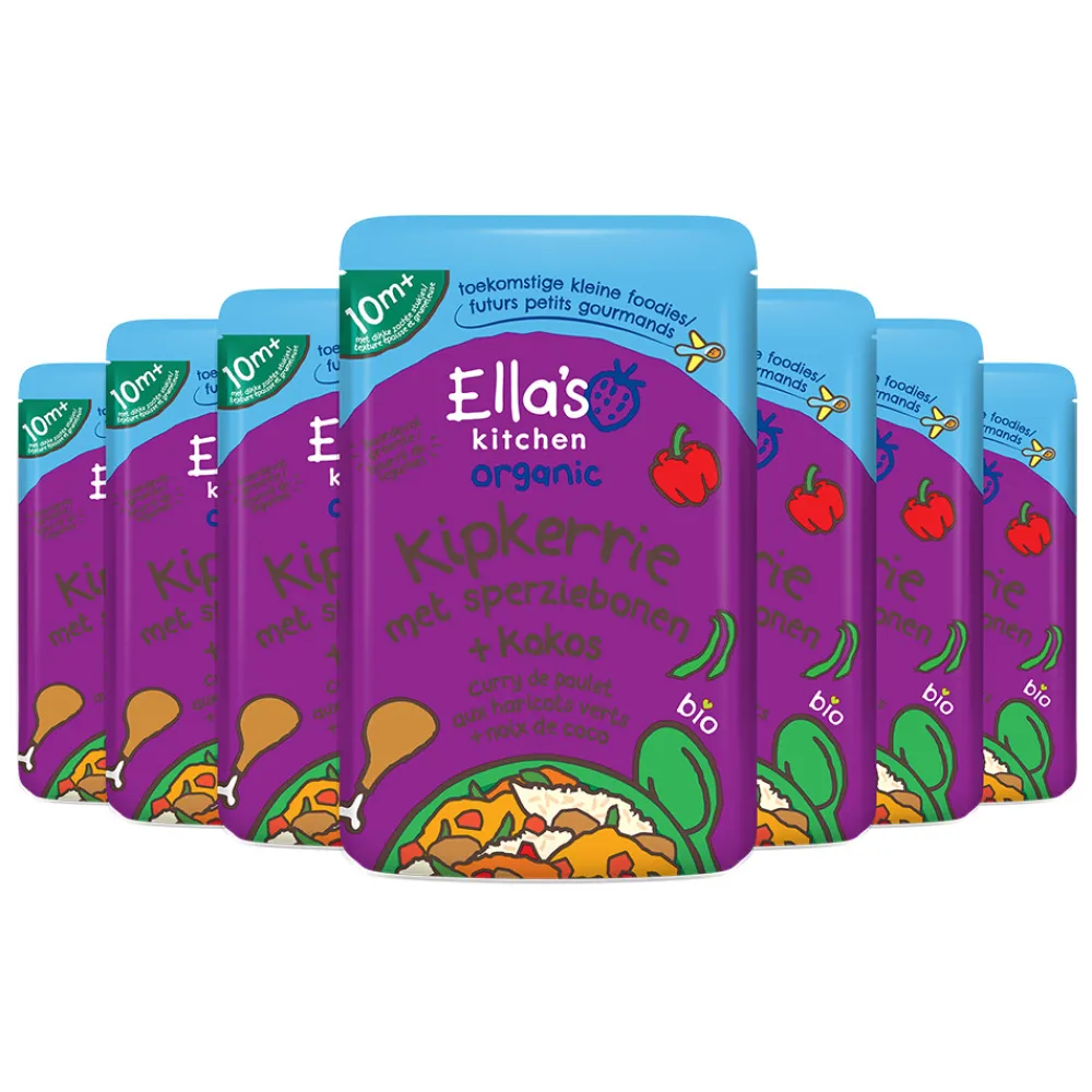 Online 7x Ella's Kitchen Kipkerrie met sperziebonen & Kokos 10+ m 10+m 190 gr Baby & Peutervoeding