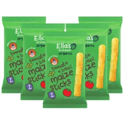 Outlet 5x Ella's Kitchen Maize Sticks 7+ m Tomaat Basilicum 16 gr Baby & Peutervoeding
