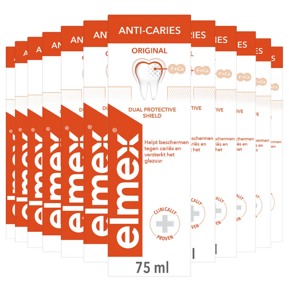 New 12x Tandpasta Anti-Cariës 75 ml Spoelen & Poetsen
