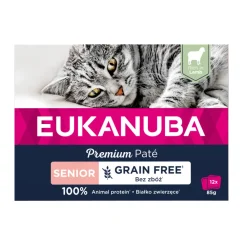 Sale 4x Premium Paté Graanvrij Senior Kattenvoer Nat Zalm Multi-Pack 12 x 85 gr Kattenvoer