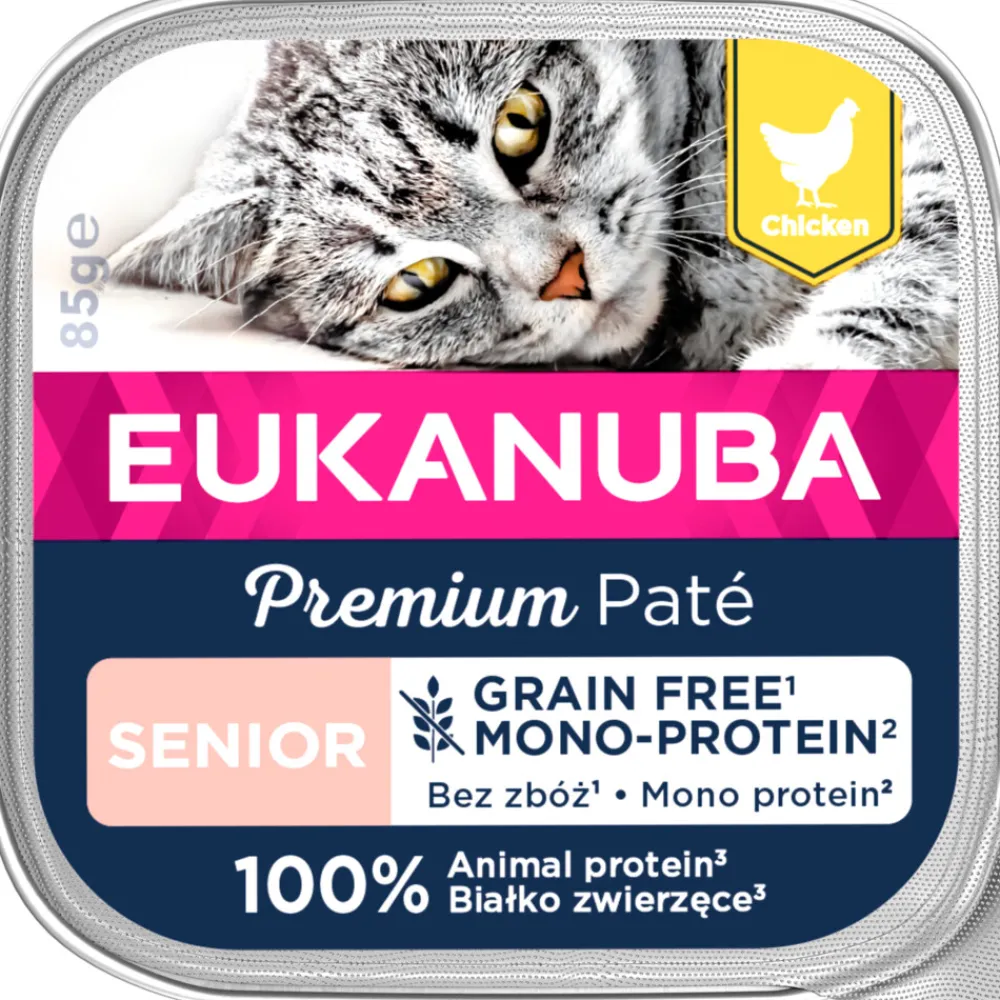 Hot 16x Premium Paté Graanvrij Senior Kattenvoer Nat Kip 85 gr Kattenvoer