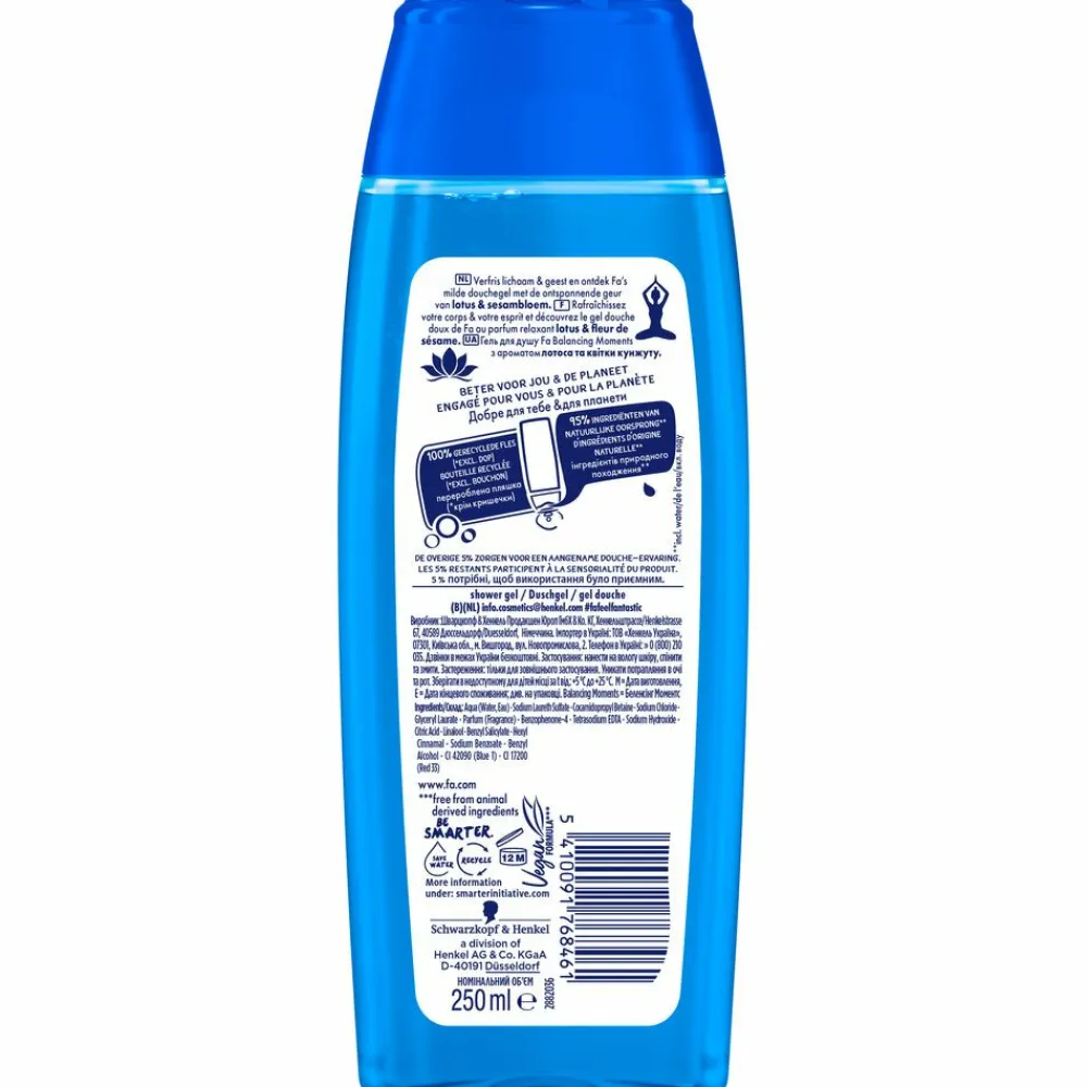 Clearance 6x Balancing Moments Douchegel 250 ml Bad & Douche