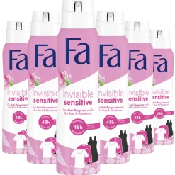 Hot 6x Deodorant Spray Invisible Sensitive 150 ml Deodorant