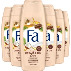 6x Douchecrème Cream & Oil Cacaobutter & Coconut oil 250 ml^Fa Clearance