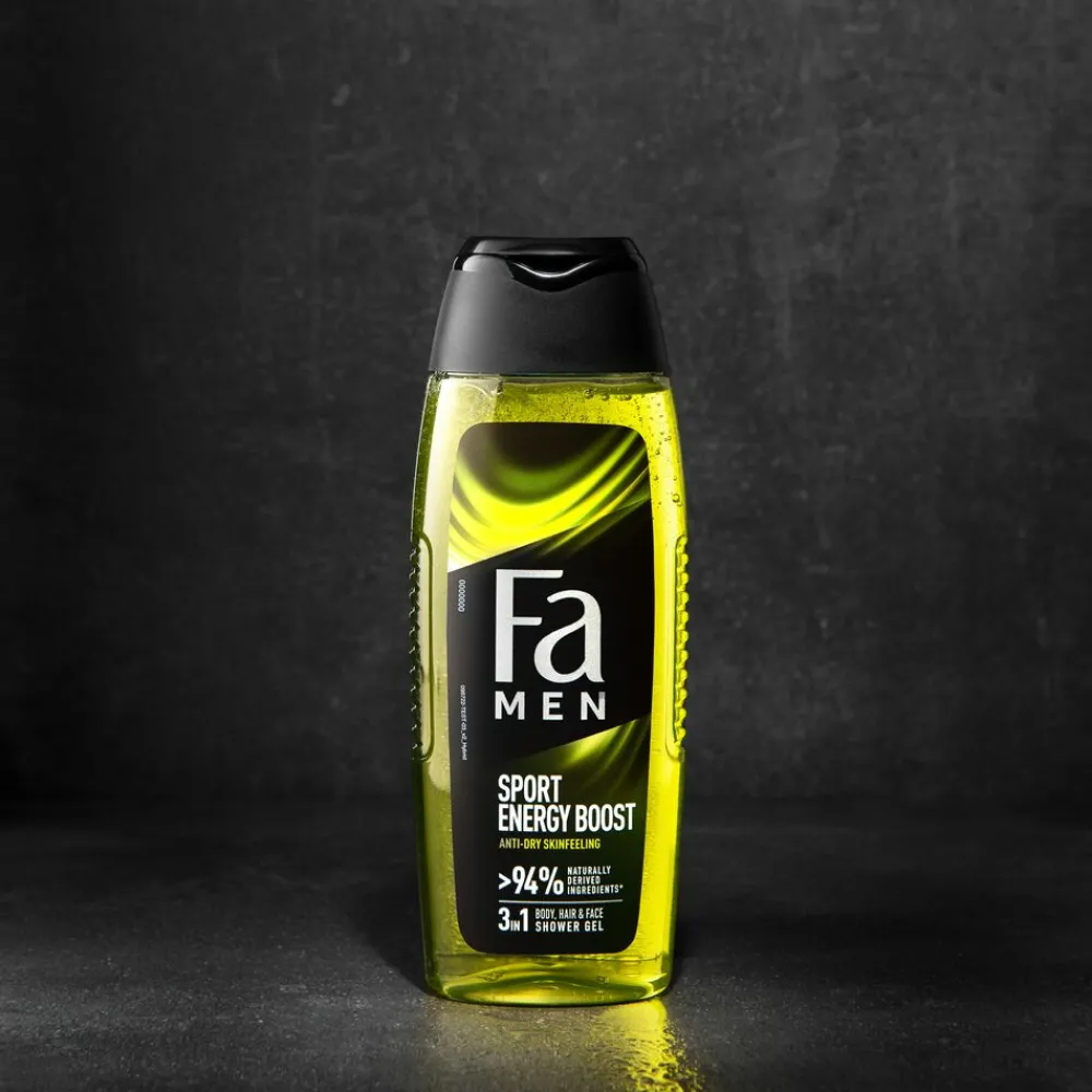 Bad & Douche<Fa 6x Men Douchegel en Shampoo Sport Energy Boost 250 ml