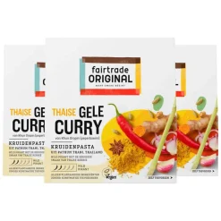 3x Kruidenpasta Gele Curry 70 gr^Fairtrade Original