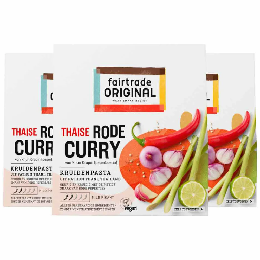Discount 3x Kruidenpasta Rode Curry 70 gr Pasta, Rijst & Wraps
