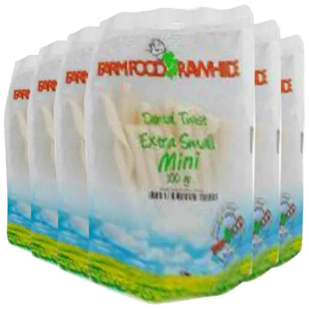 6x Rawhide Dental Twist XS 100 gr^Farm Food Hot