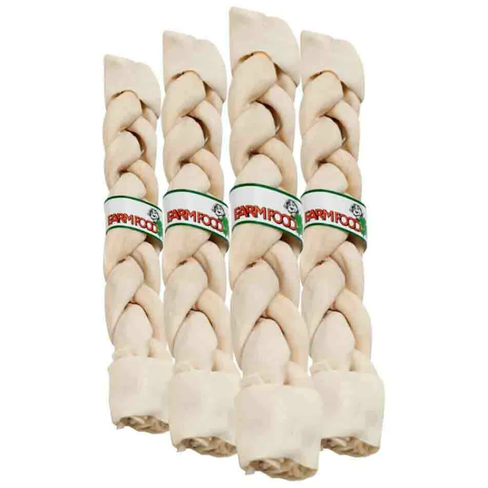 Snacks<Farm Food 4x Rawhide Dental Braided Stick XL
