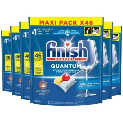 Machineafwas<Finish 6x Quantum Vaatwastabletten Citroen 46 stuks