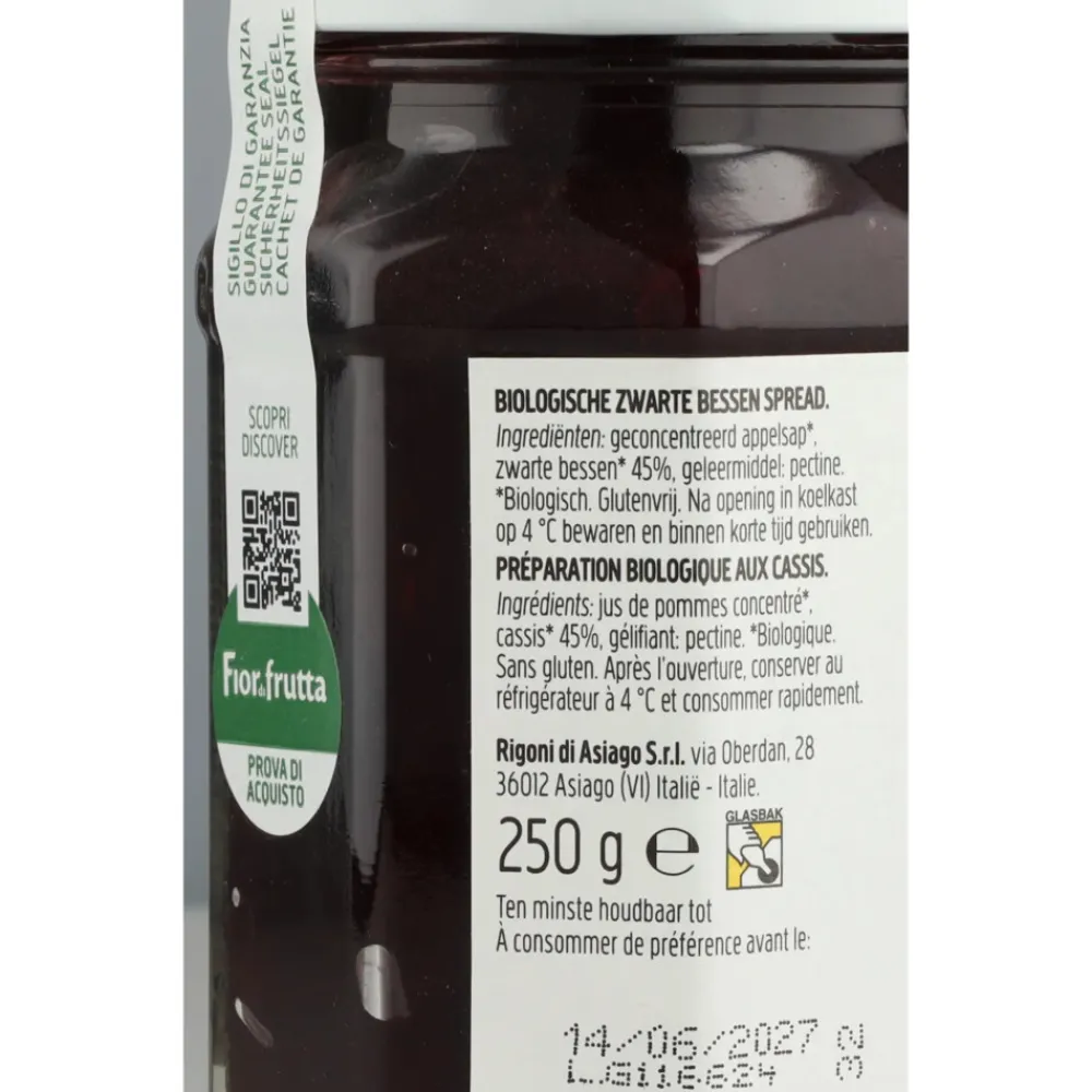 New 6x Biologische Jam Zwarte Bessen 250 gr Beleg