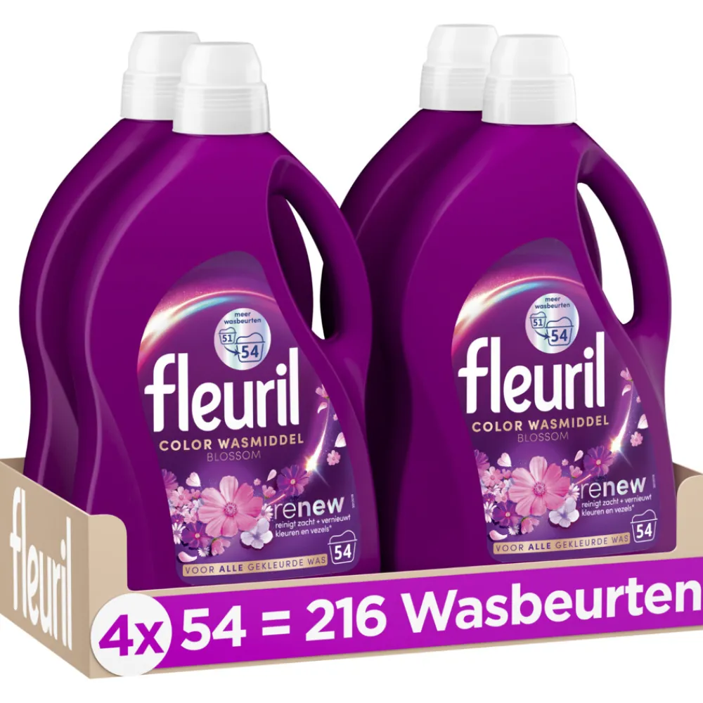 4x Color Blossom Wasmiddel 54 wasbeurten 2,430 liter^Fleuril Best