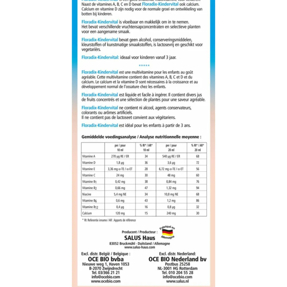 Clearance 2x Kindervitalus 500 ml Mineralen