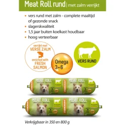 Hondenvoer<Fokker 14x Meat Roll Hondenvoer Nat Rund - Zalm 350 gr