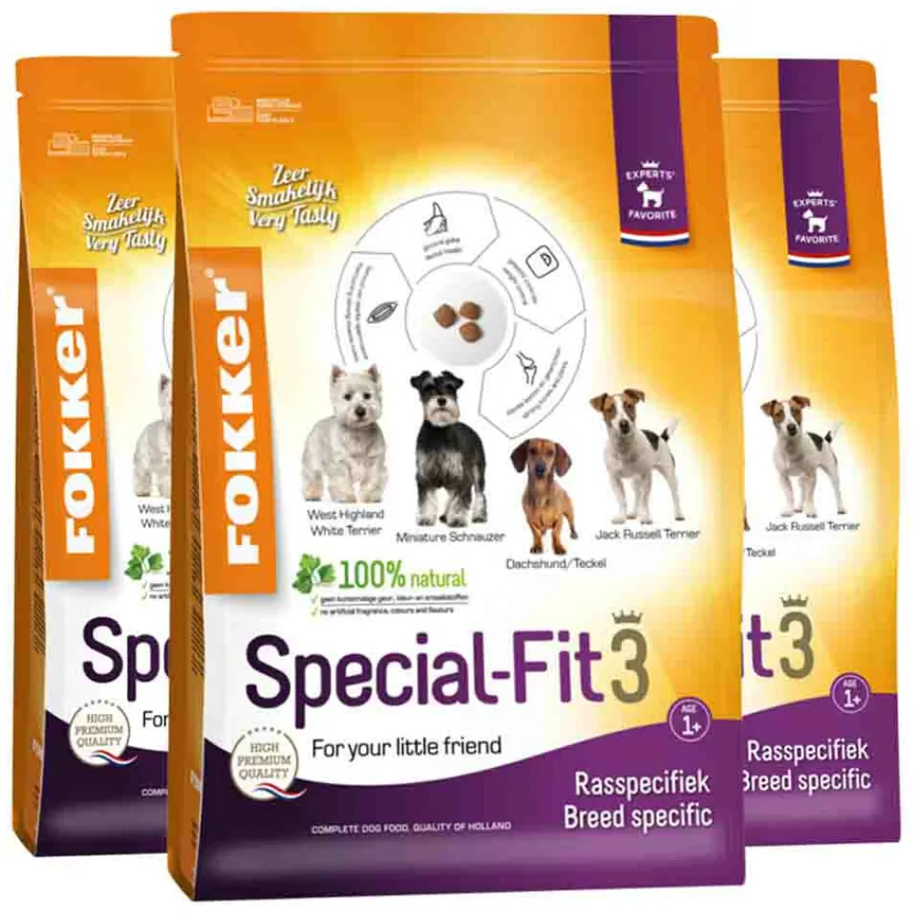 3x Special-Fit Hondenvoer 3 2,5 kg^Fokker Hot