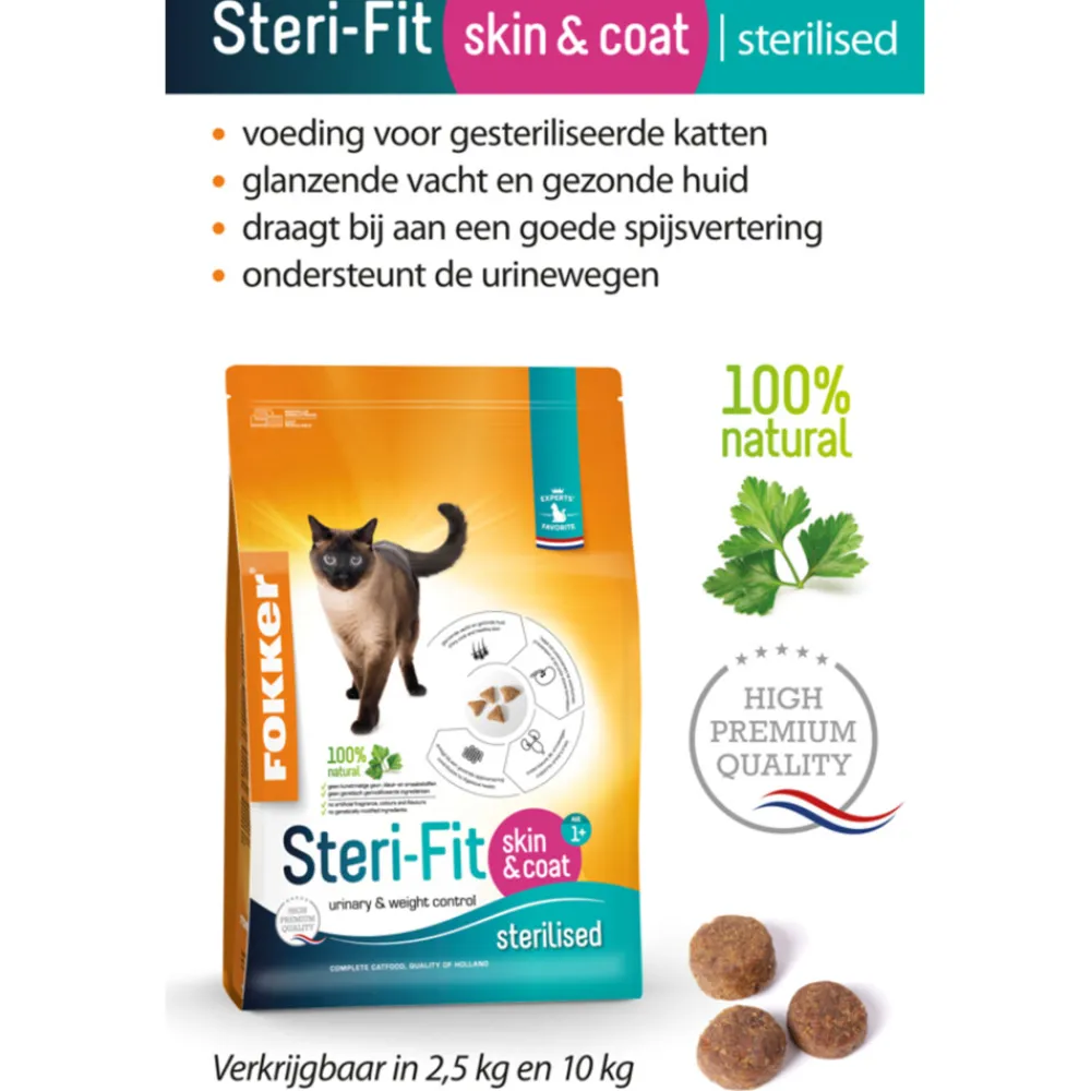 Kattenvoer<Fokker 3x Steri-Fit Kattenvoer Skin & Coat 2,5 kg