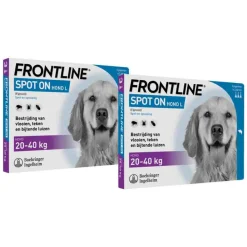Discount 2x Spot On Anti Vlooien en Teken Druppels Hond L 20 - 40 kg 3 pipetten Vlo, Teek & Worm