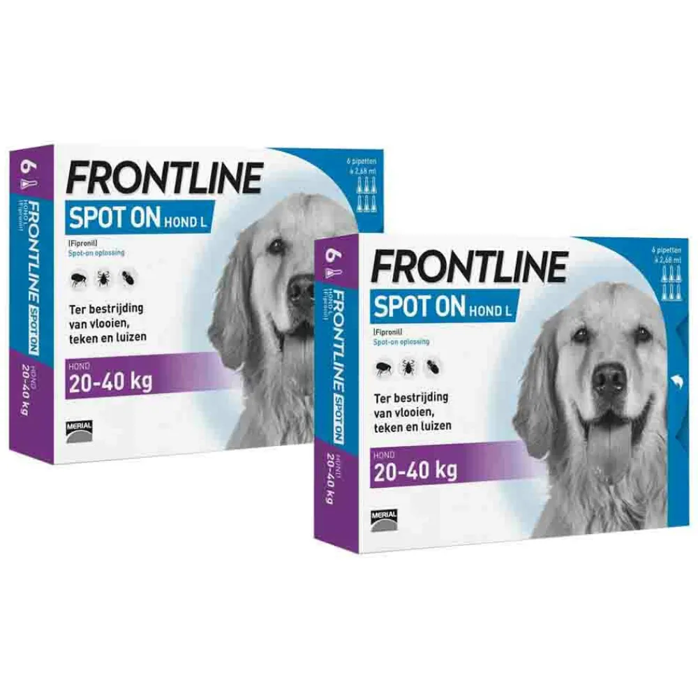 Vlo, Teek & Worm<Frontline 2x Spot On Anti Vlooien en Teken Druppels Hond 20 - 40 kg 6 pipetten