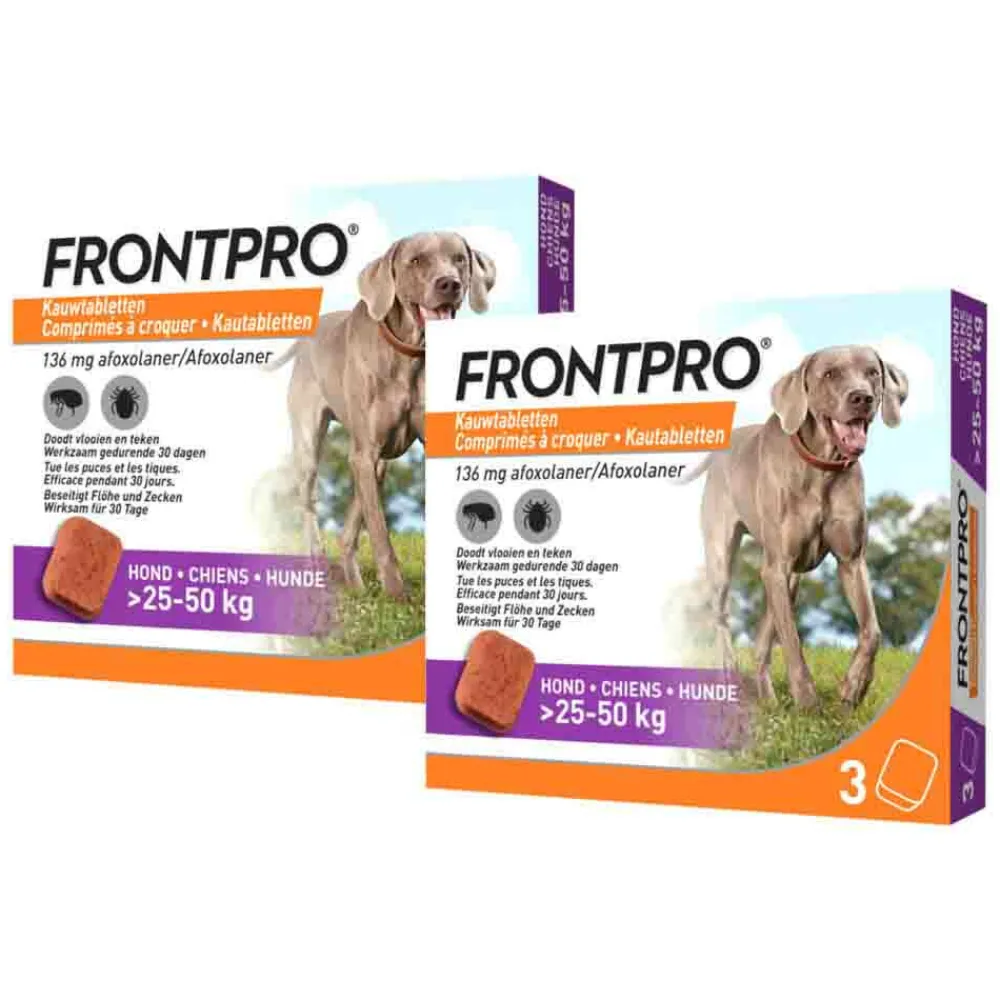 Hot 2x Hond XL 25-50 kg 3 tabletten Vlo, Teek & Worm