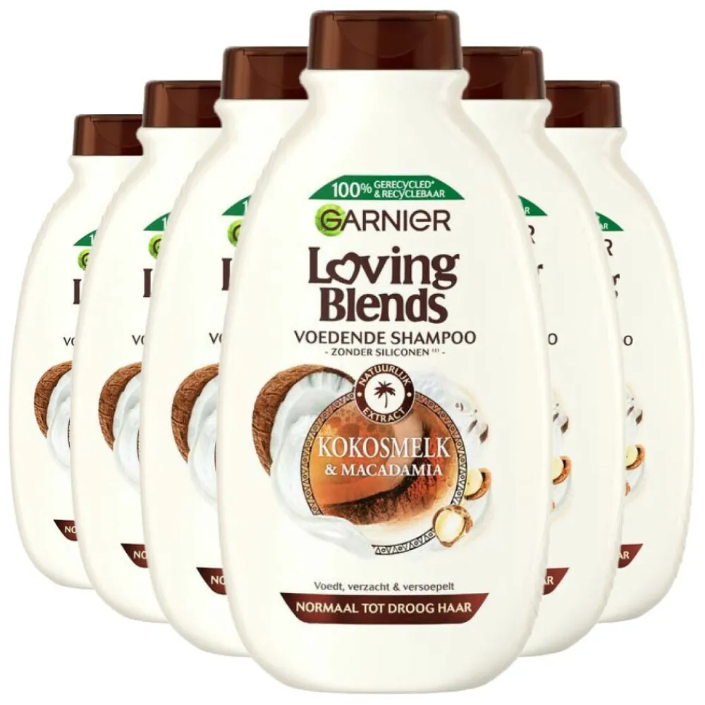 6x Loving Blends Kokosmelk en Macadamia Shampoo 300 ml^Garnier Outlet
