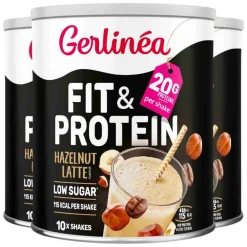 Sale 3x Fit & Protein Hazelnut Latte 340 gr Dranken