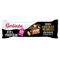New 16x Fit & Protein Reep Dark Chocolate Peanuts 45 gr Maaltijdvervangers|Snacks & Tussendoortjes