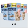 Kattenvoer<GimCat 12x Nutri Pockets Vis met Zalm 60 gr