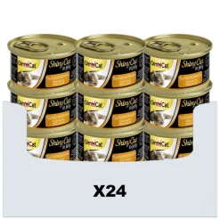 Kattenvoer<GimCat 24x ShinyCat in Jelly Tonijn & Kip 70 gr