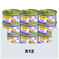 Hondenvoer<GimDog 12x Little Darling Pure Delight Tonijn 85 gr