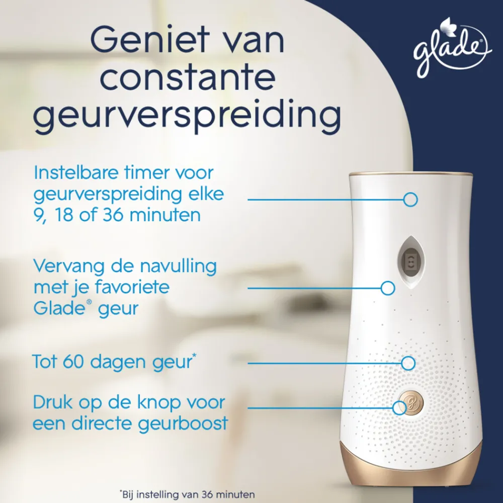 Luchtverfrisser<Glade 6x Automatic Spray Navulling Refreshing Air tegen Huisdierengeurtjes 269 ml