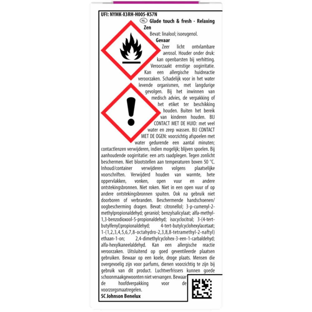 Luchtverfrisser<Glade 12x Touch & Fresh Relaxing Zen 10 ml