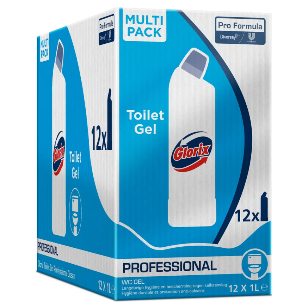 Clearance 12x Toiletreiniger Ocean zonder Chloor/Bleek Pro Formula 1 liter Toiletartikelen