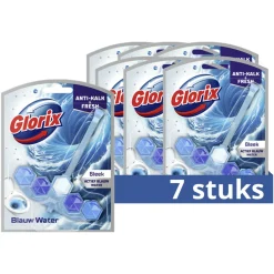 7x Toiletblok Blauw Water Bleek^Glorix Best