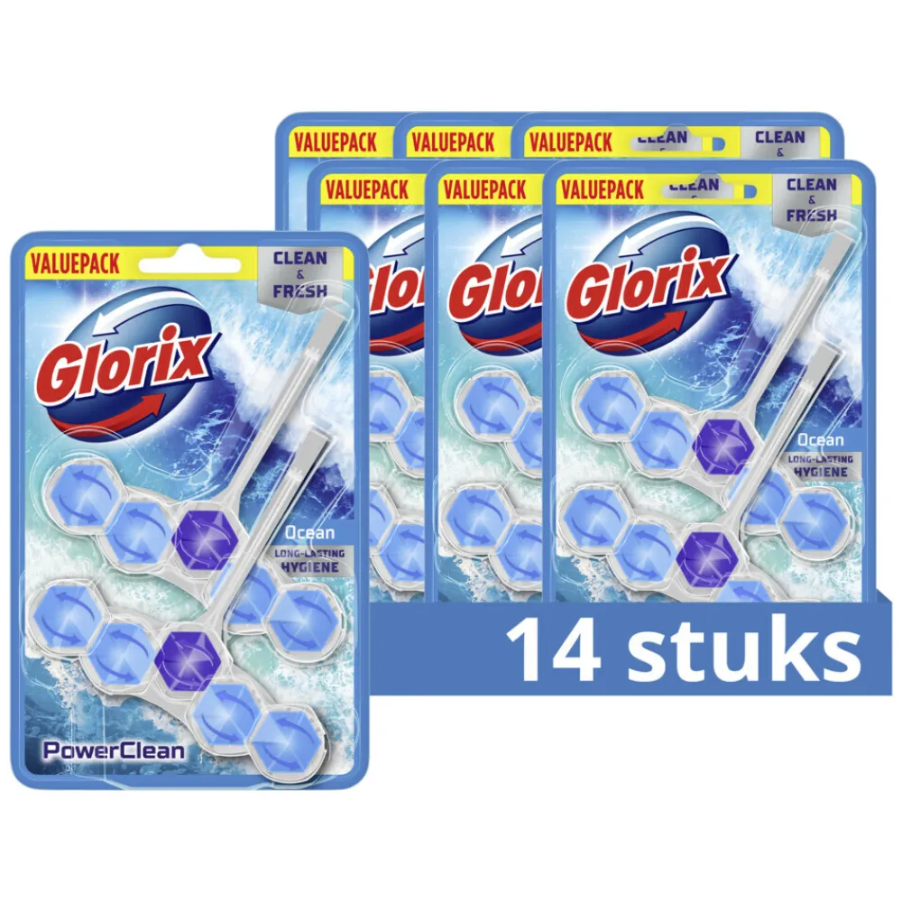 Clearance 7x Toiletblok Power Clean Ocean 2 stuks Toiletartikelen