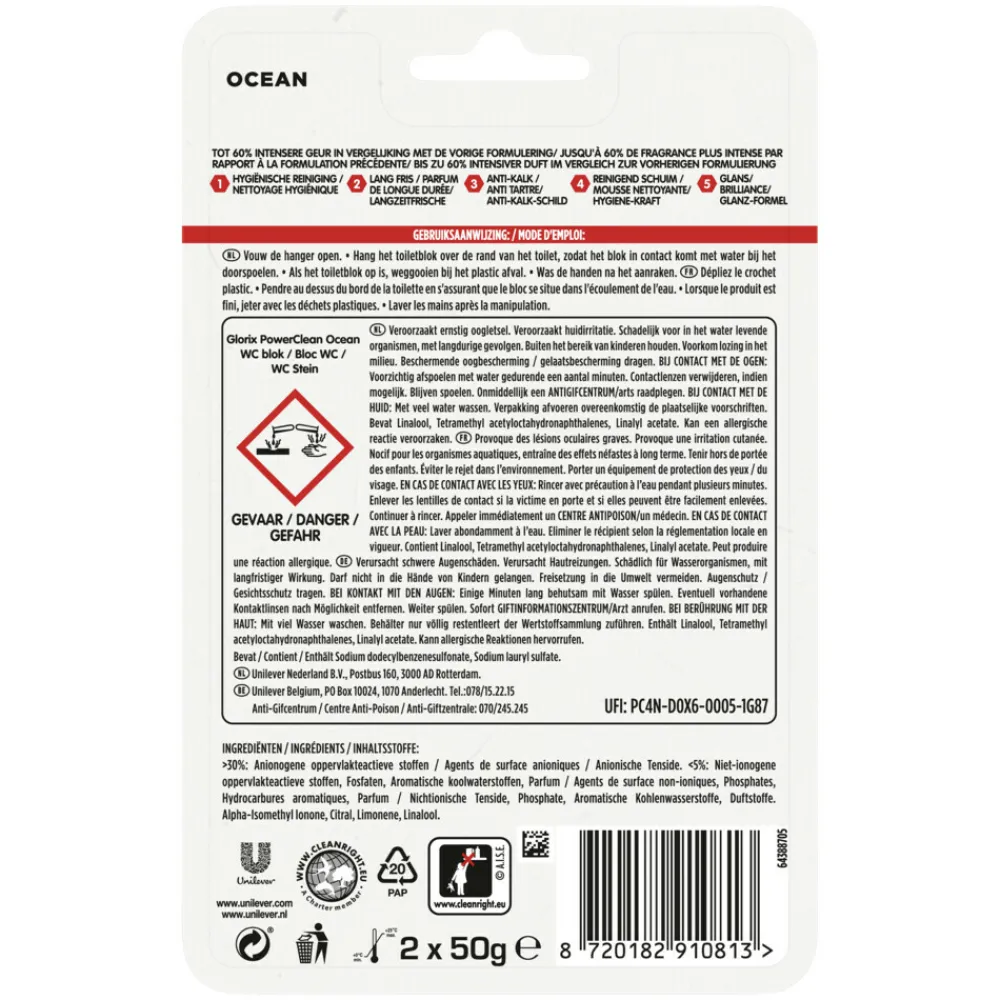 Clearance 7x Toiletblok Power Clean Ocean 2 stuks Toiletartikelen