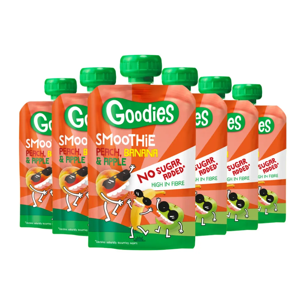 Baby & Peutervoeding<Goodies 6x Knijpfruit Smoothie Perzik, Banaan & Appel 100 gr