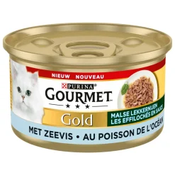 Kattenvoer<Gourmet 24x Gold Blik Malse Lekkernijen Zeevis 85 gr