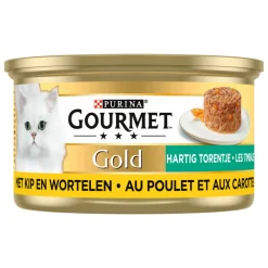 Kattenvoer<Gourmet 24x Gold Hartig Torentje Kip - Wortel 85 gr