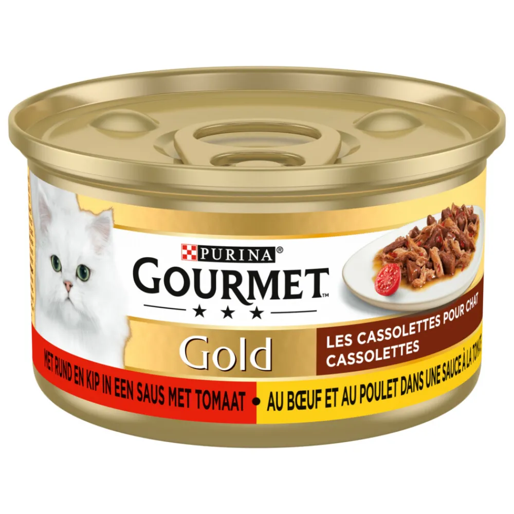 24x Gold les Cassolettes Rund 85 gr Kattenvoer