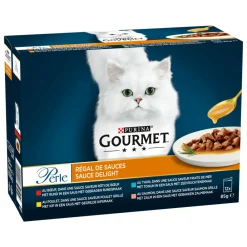 Kattenvoer<Gourmet 4x Perle Sauce Delight Vlees - Vis 12 x 85 gr