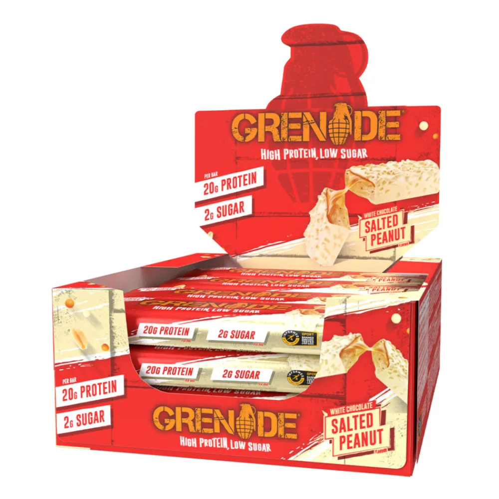Hot 6x Protein Bars White Chocolate Salted Peanut 12 x 60 gr Sportvoeding & Drank|Snacks & Tussendoortjes