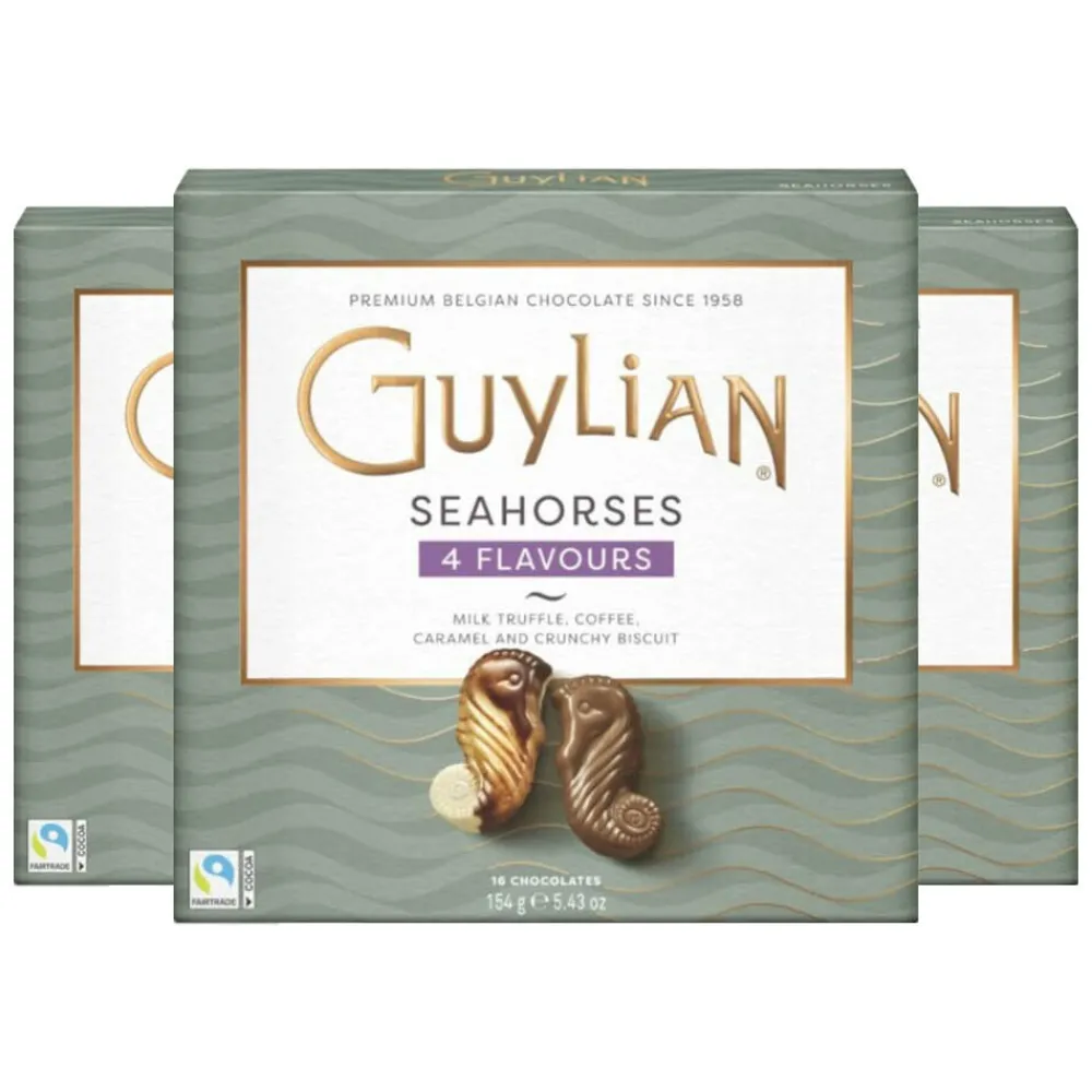 Chocolade<Guylian 3x Chocolade Zeepaardjes Mix 154 gr