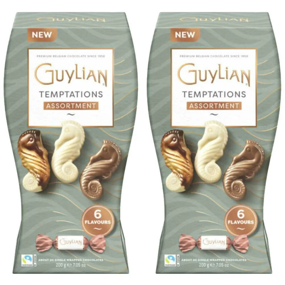 Chocolade<Guylian 2x Temptations Mix Curved Pack 200 gr