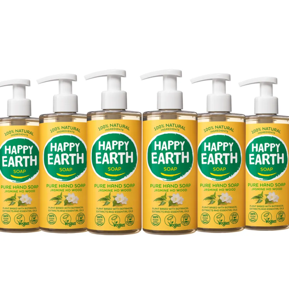 Keukenartikelen<Happy Earth 6x 100% Natuurlijke Handzeep Jasmine Ho Wood 300 ml