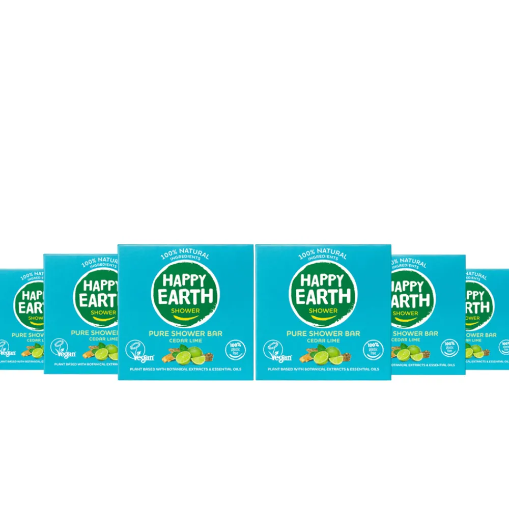 Sale 6x 100% Natuurlijke Shower Bar Cedar Lime 90 gr Bad & Douche
