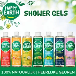 6x 100% Natuurlijke Douchegel Lemon Sandalwood 300 ml^Happy Earth Clearance