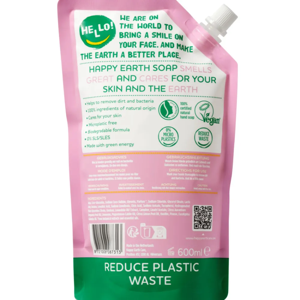 6x Handzeep Navulling Lavender Ylang 100% Natuurlijk 600 ml^Happy Earth Hot